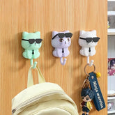 Kitten Hooks Cartoon Cat Decorative Storage Rack for Towels and Keys - Himpall